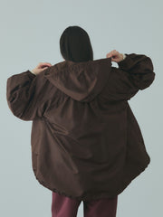 ボアライナー付きナイロンフーディブルゾン≪洗濯機で洗える≫