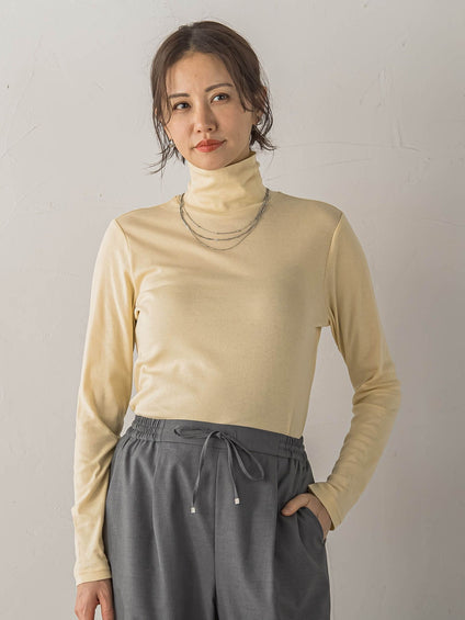【受注会限定】コットンシルクタートルネックカットソー