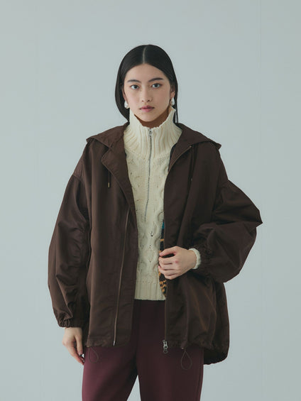 ボアライナー付きナイロンフーディブルゾン≪洗濯機で洗える≫