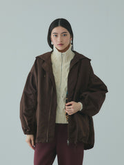 ボアライナー付きナイロンフーディブルゾン≪洗濯機で洗える≫