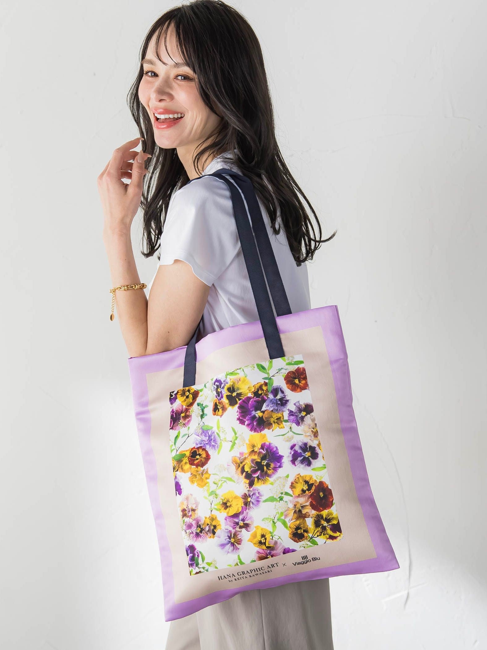 【KEITA KAWASAKI × Viaggio Bluコラボ】プリントトートバッグ