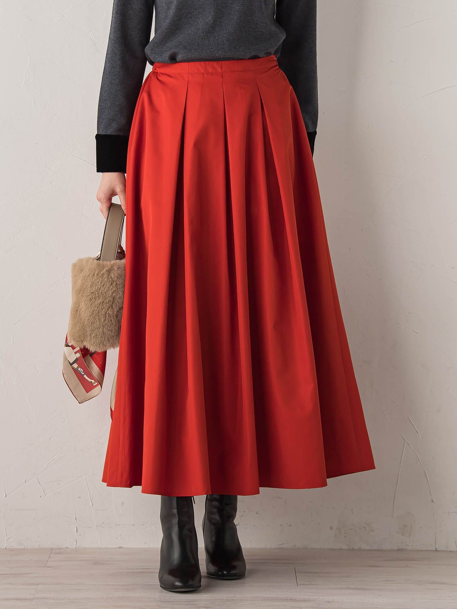 タフタタックスカート≪洗濯機で洗える≫