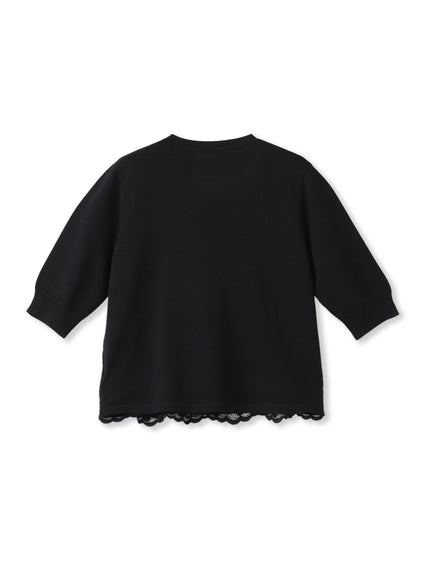 ボタニカルレース×ニットプルオーバー