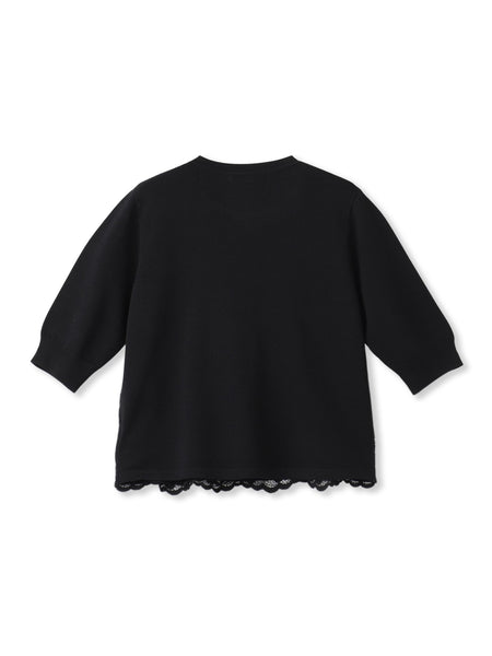 ボタニカルレース×ニットプルオーバー
