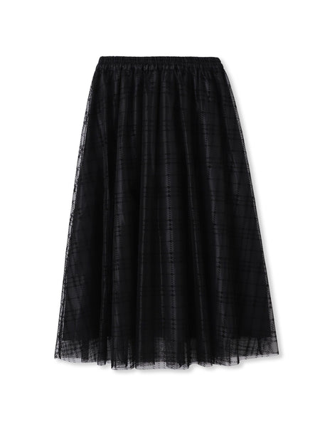 フロッキーチェックスカート≪手洗い可能≫