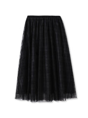 フロッキーチェックスカート≪手洗い可能≫