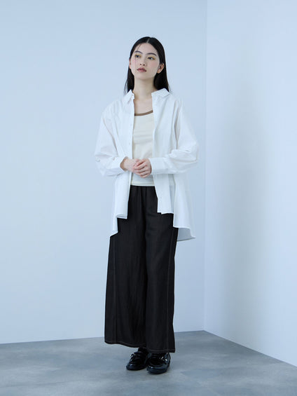 【シーズンレス】ナイロンツイルデニムイージーワイドパンツ