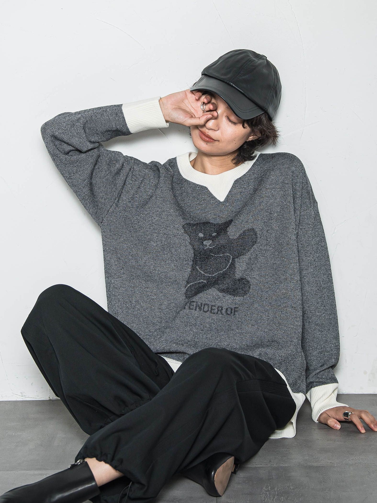 BEARジャカードニット≪手洗い可能≫