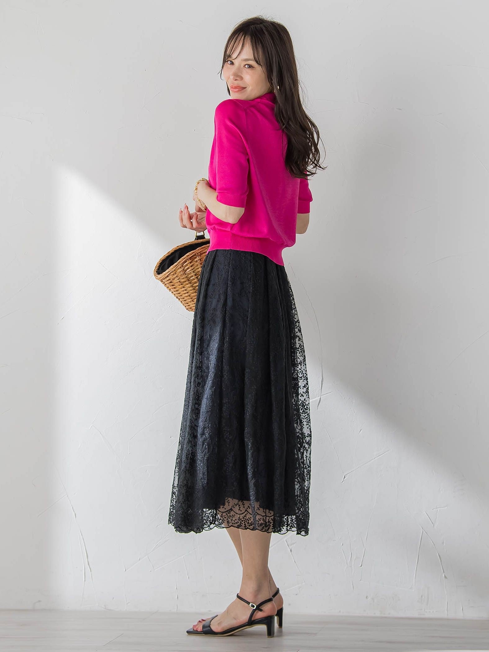 【WEB限定カラーあり】LUCINDAポロニット