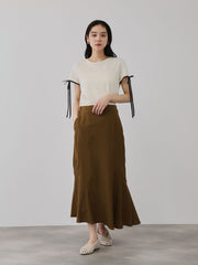 サテンリボンスリーブプルオーバー