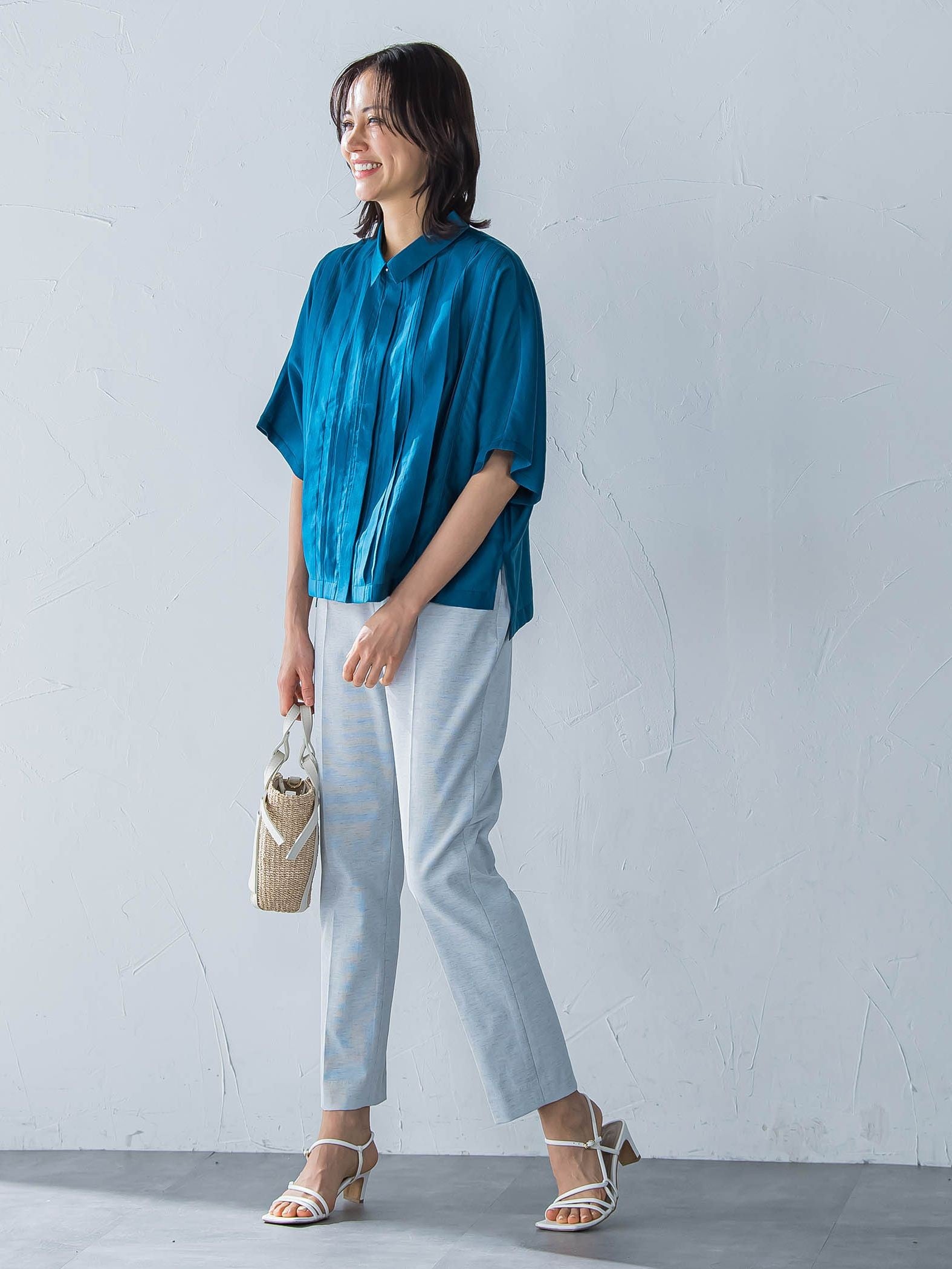 ピンタックレースブラウス≪手洗い可能≫