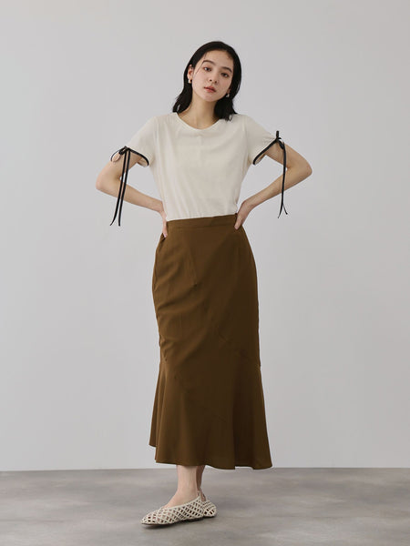 サテンリボンスリーブプルオーバー