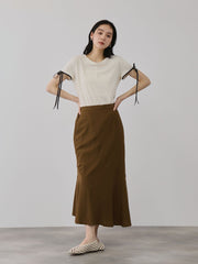 サテンリボンスリーブプルオーバー