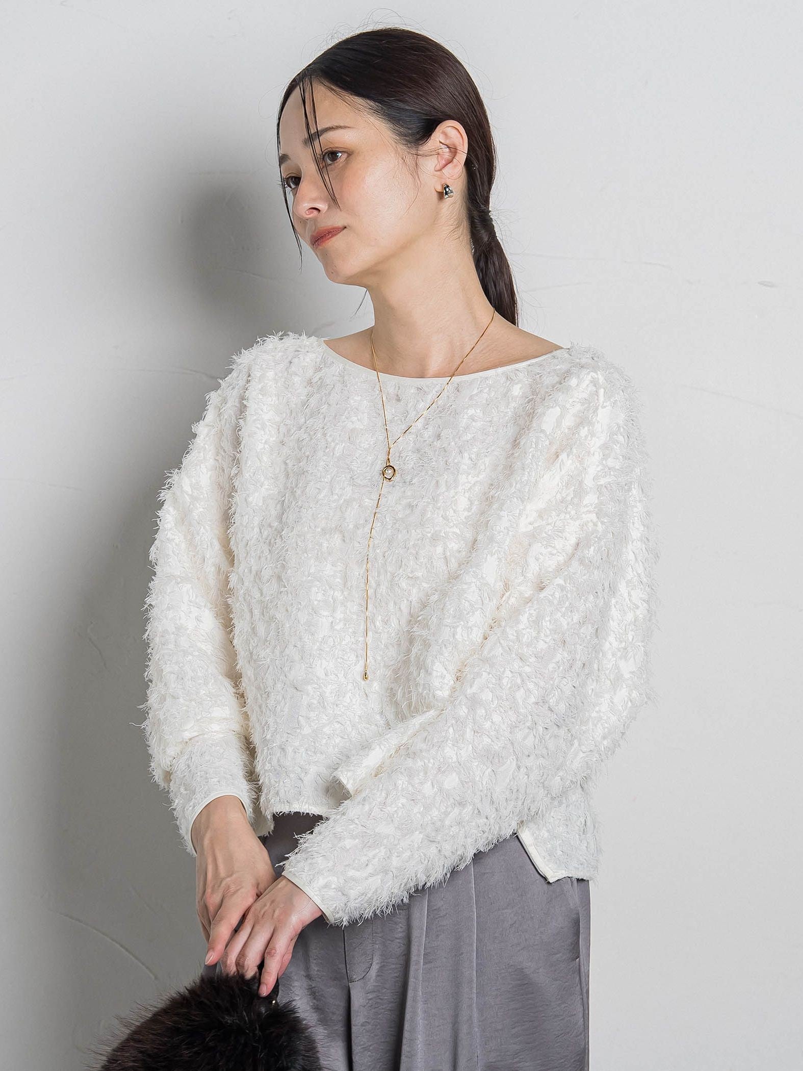 【コラボ商品】エディター東原妙子 × LAUTREAMONT /フェザージャガードブラウス