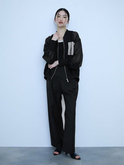 【大人の抜け感】メッシュブルゾン