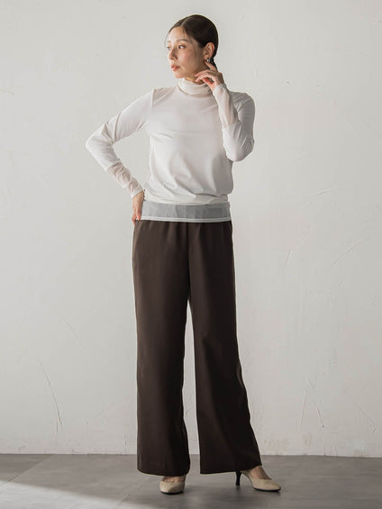 【大きいサイズ】シアー切り替えプルオーバー