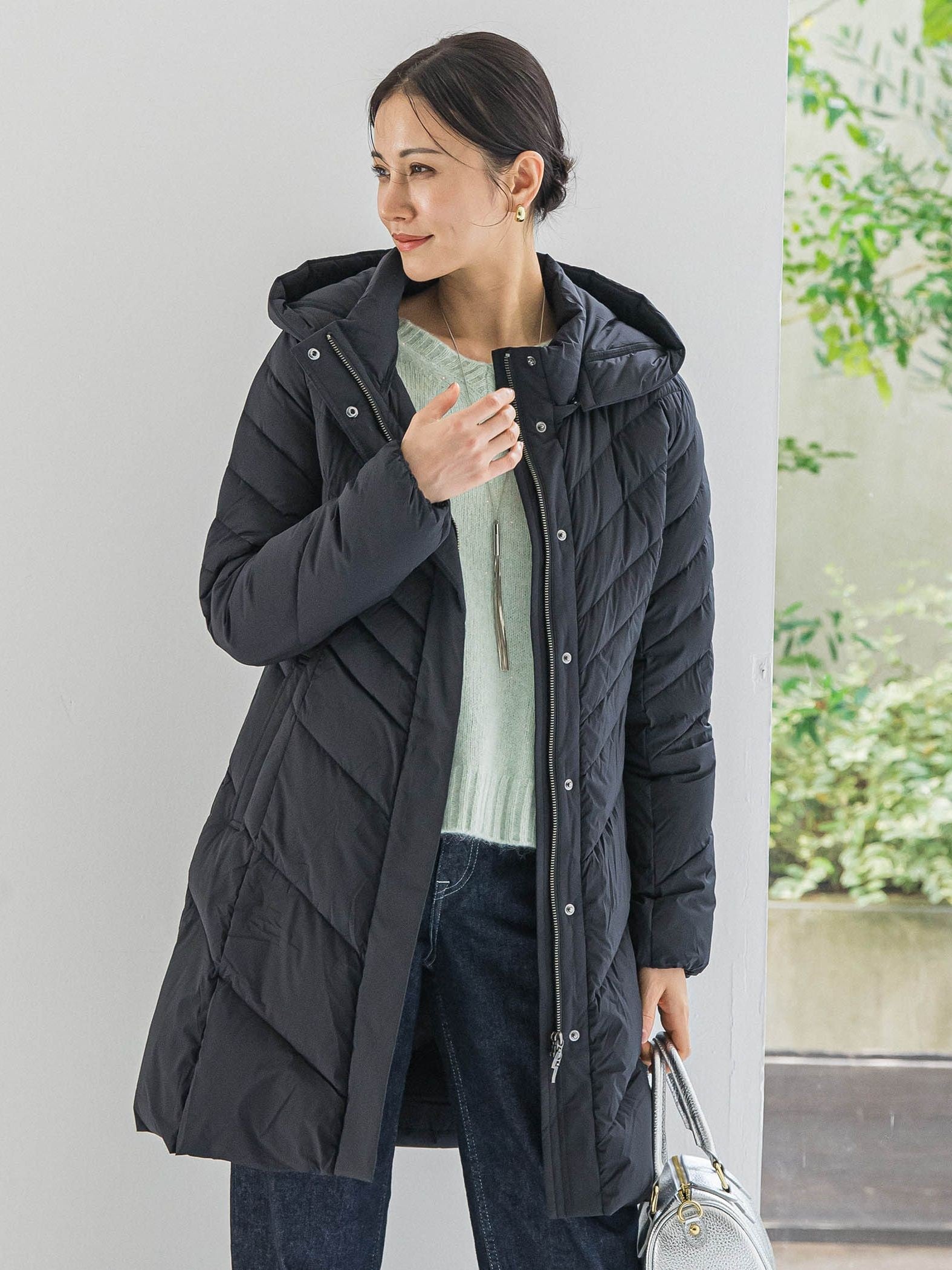 ストレッチダウンロングコート