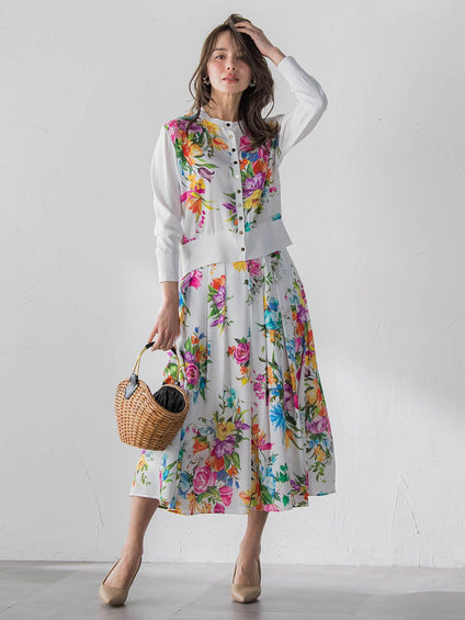 ビッグフラワーブーケスカート