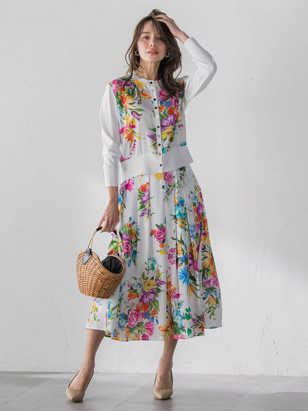 ビッグフラワーブーケスカート