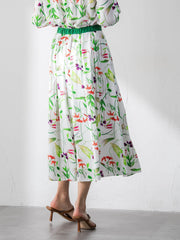 【KEITA KAWASAKI × Viaggio Bluコラボ】リリープリントスカート