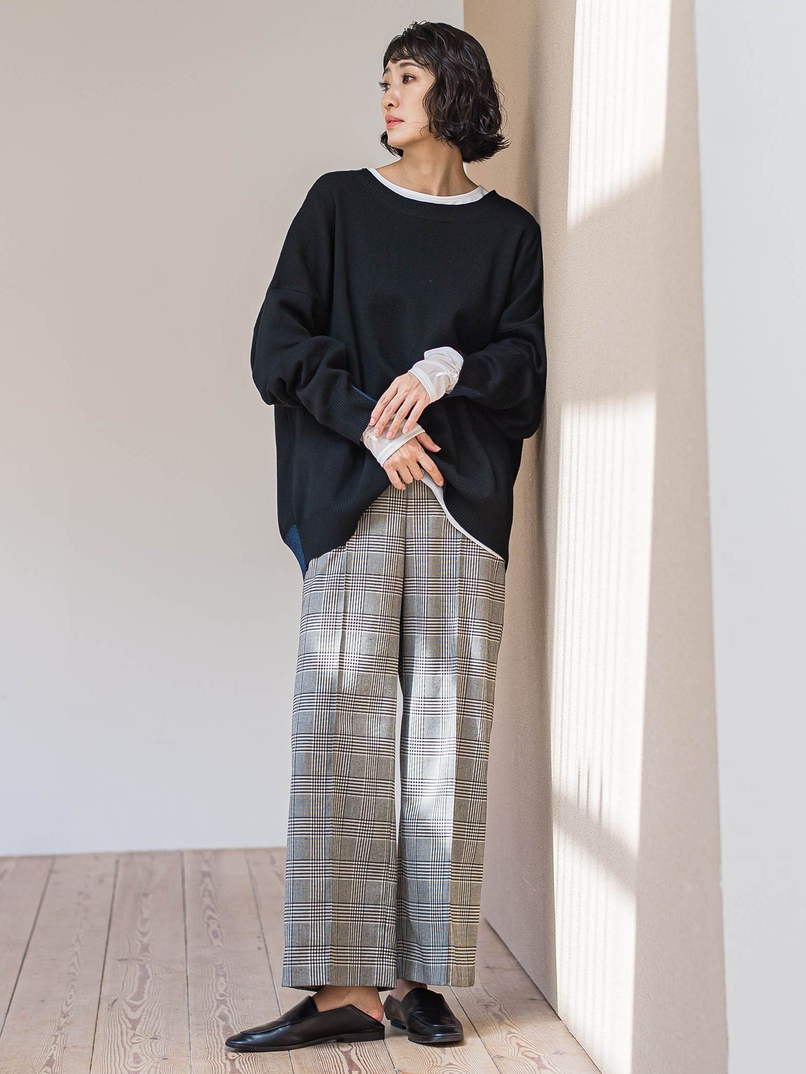 【WEB限定】”ウエストゴムで快適”ワイドパンツ≪洗濯機で洗える≫