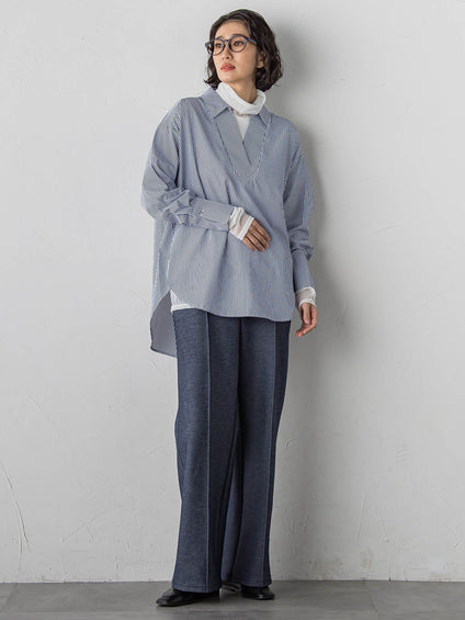 【大きいサイズ】シアー切り替えカットソー