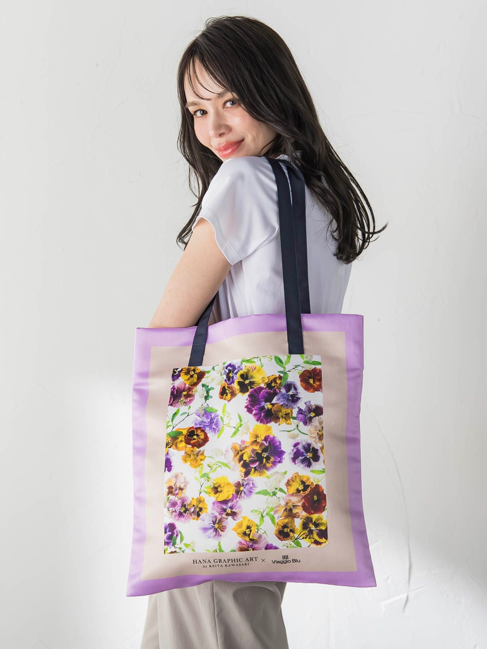 【KEITA KAWASAKI × Viaggio Bluコラボ】プリントトートバッグ