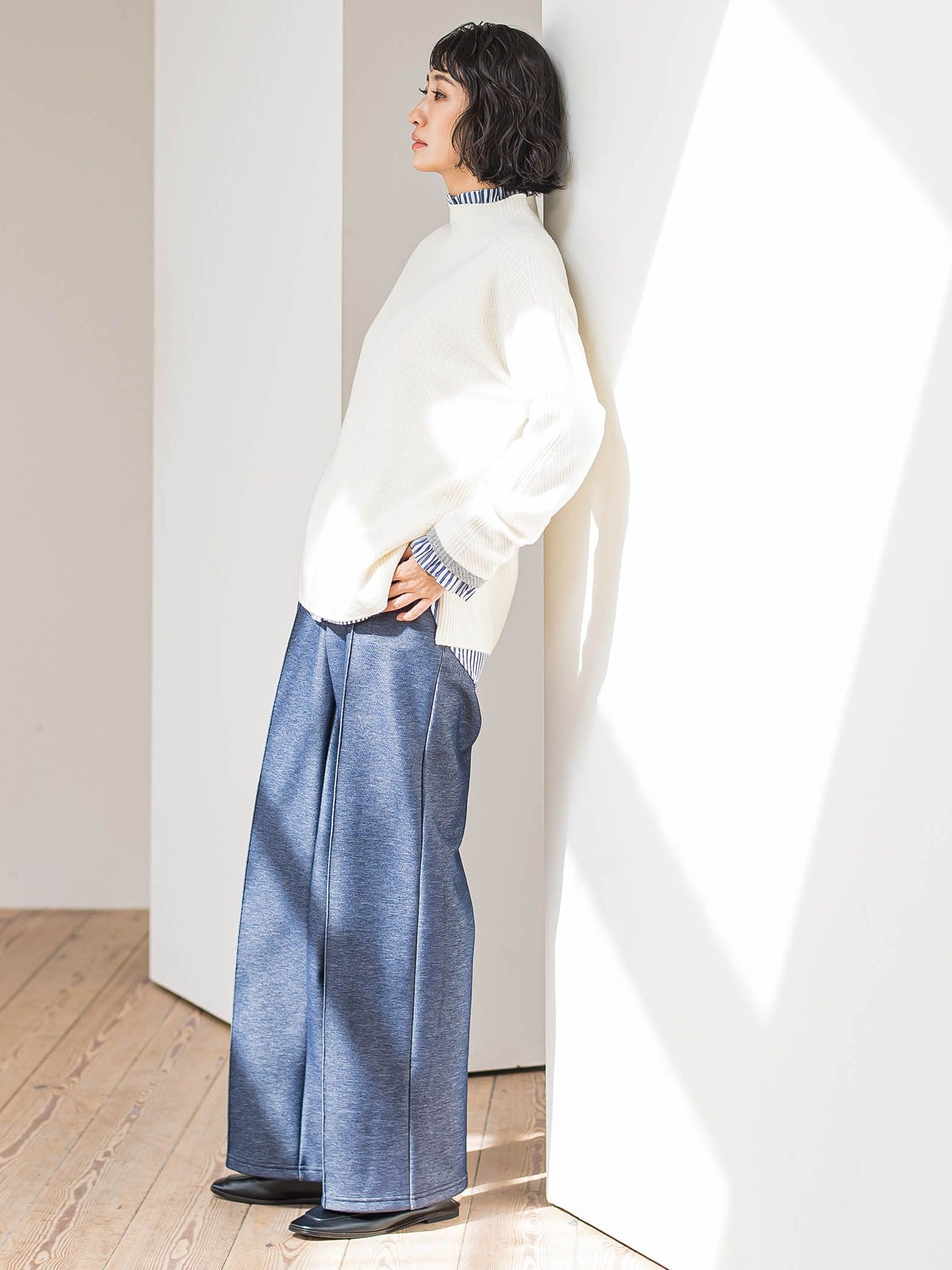 【大きいサイズ】配色CHESSニット