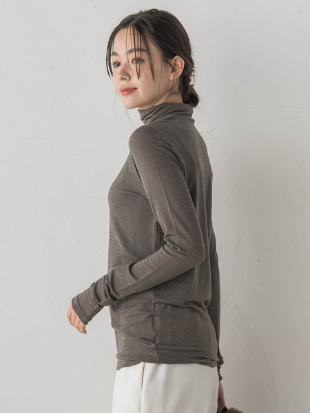 カシミヤシルクシアーラメカットソー≪手洗い可能≫