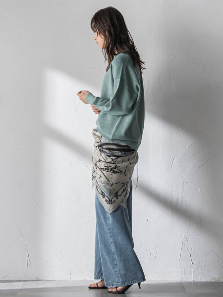 Vネックラメガーターニットプルオーバー≪手洗い可能≫