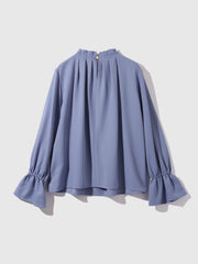 エステールギャバジンハイネックブラウス≪手洗い可能≫