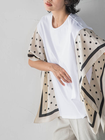 ドットスカーフ切り替えカットソー