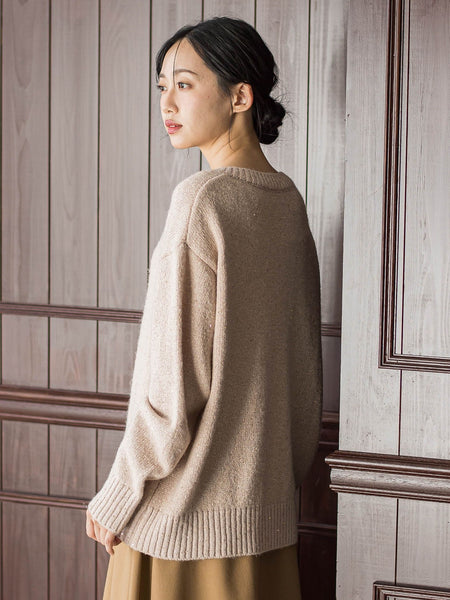 スパンコールVネックニット≪手洗い可能≫