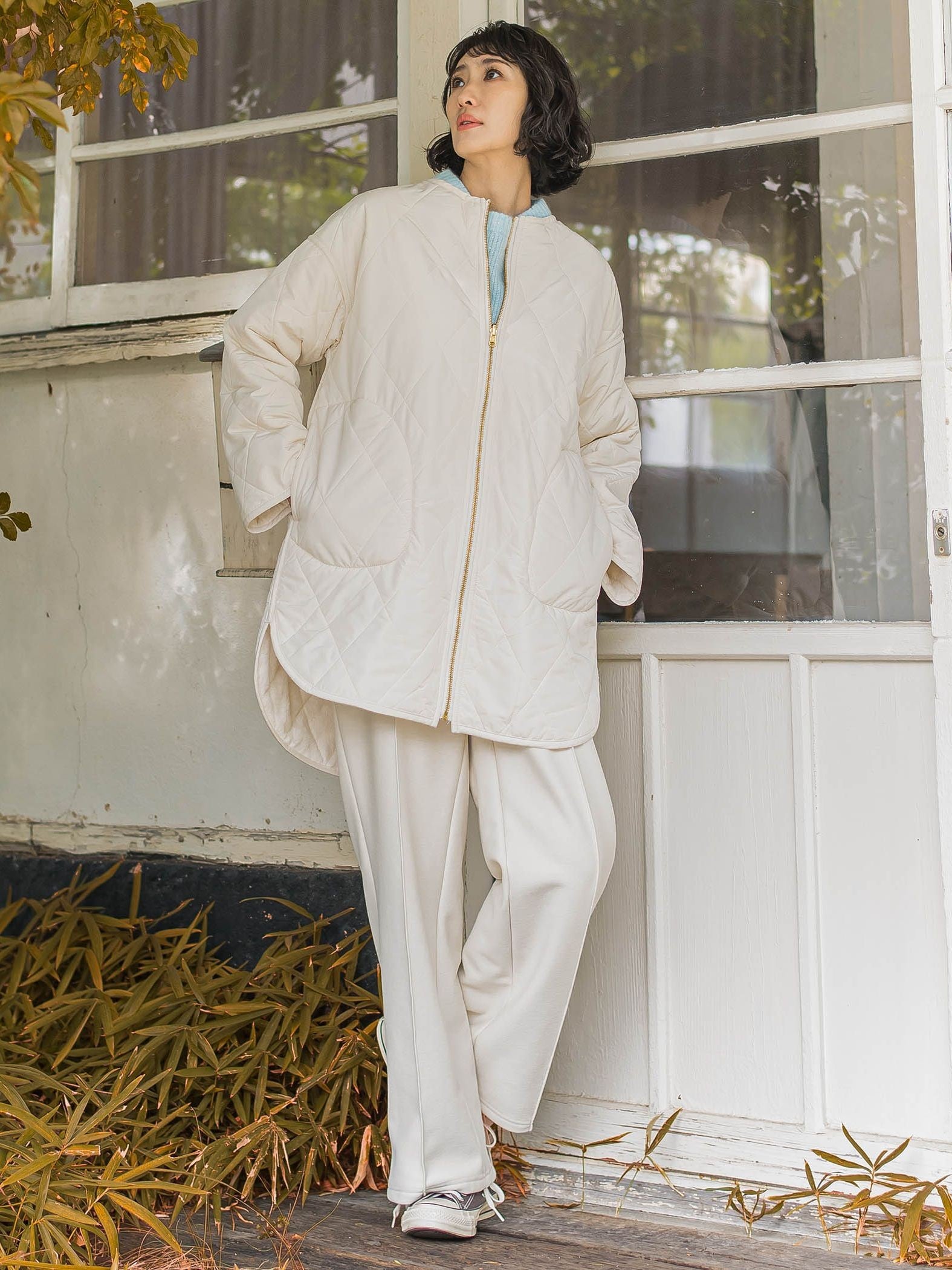 【WEB限定/大きいサイズ】”楽暖”裏起毛ワイドパンツ≪洗濯機で洗える≫