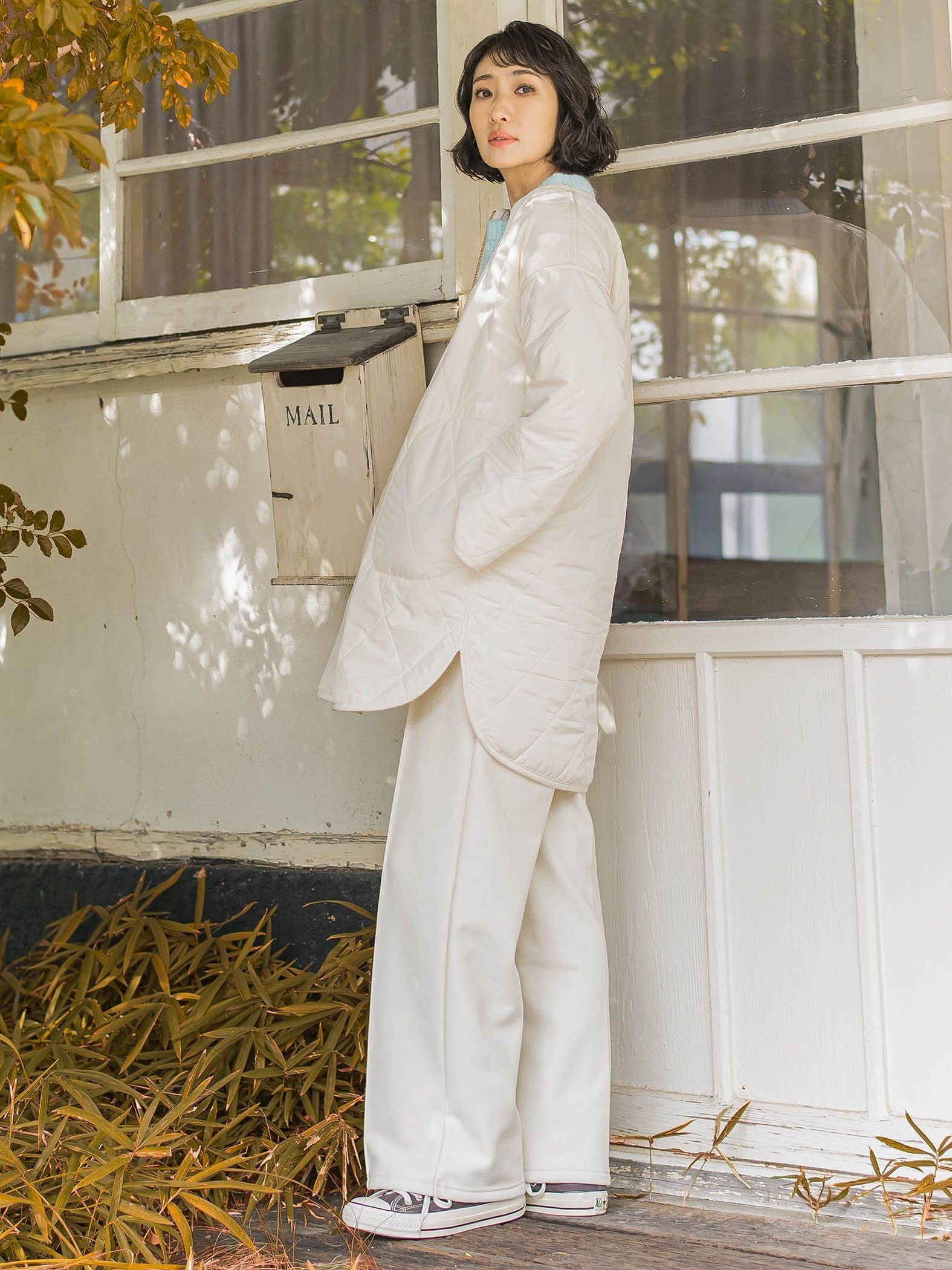 【WEB限定/大きいサイズ】”楽暖”裏起毛ワイドパンツ≪洗濯機で洗える≫