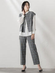 【大きいサイズ】ピクシエスタストレートパンツ≪洗濯機で洗える≫