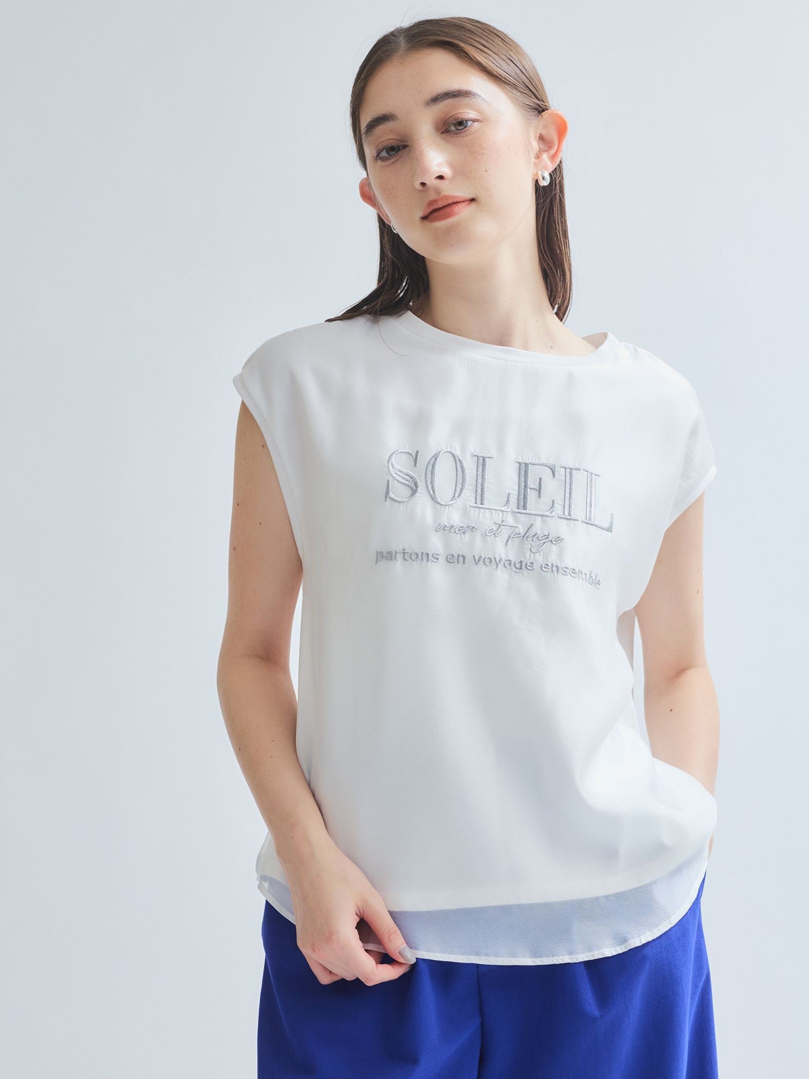 チュールドッキングシシュウTシャツ≪手洗い可能≫