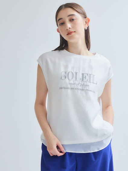 チュールドッキングシシュウTシャツ≪手洗い可能≫