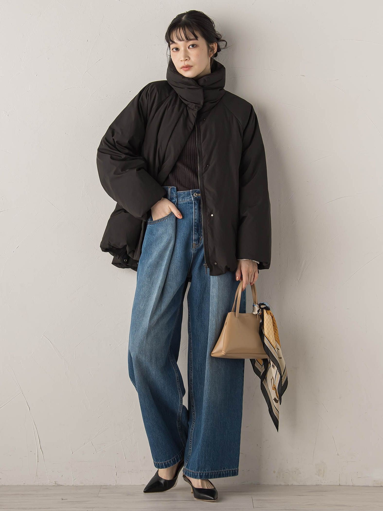 タックデニムパンツ≪洗濯機で洗える≫