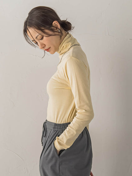 【受注会限定】コットンシルクタートルネックカットソー