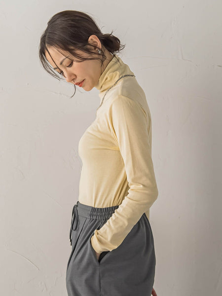 【受注会限定】コットンシルクタートルネックカットソー