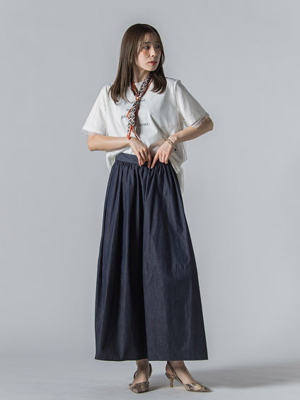 【WEB限定】チュールレイヤードロゴカットソー≪手洗い可能≫