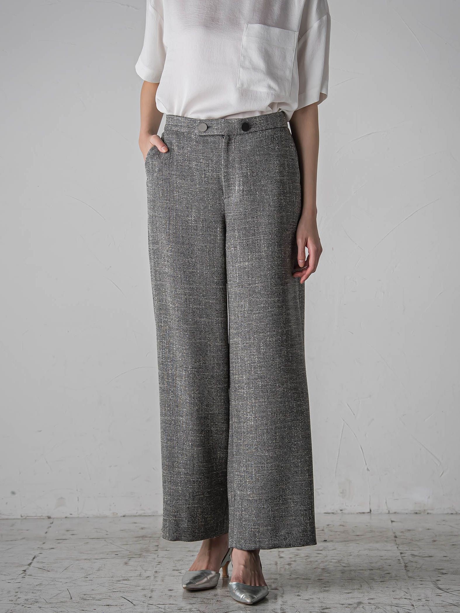 ノンウールツィードパンツ≪洗濯機で洗える/セットアップ対応≫