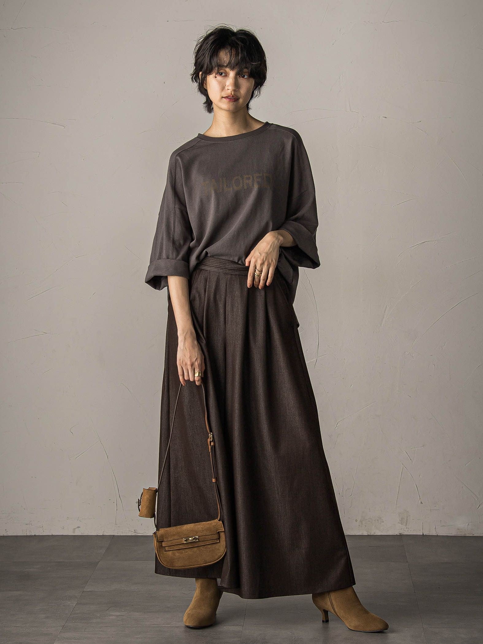 【新色追加】フレアヘムキュロットパンツ≪洗濯機で洗える≫