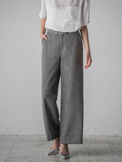 ノンウールツィードパンツ≪洗濯機で洗える/セットアップ対応≫