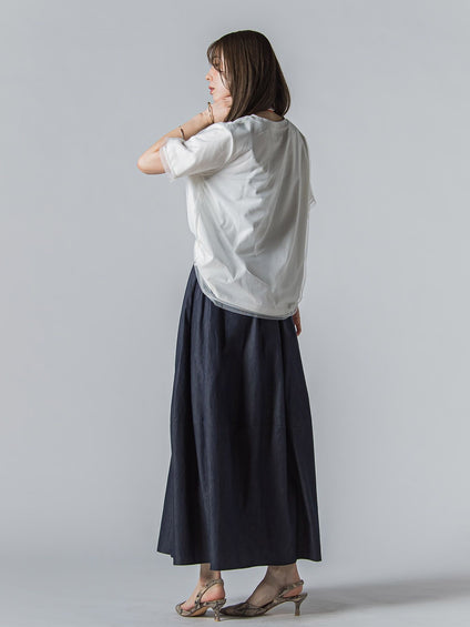 【WEB限定】チュールレイヤードロゴカットソー≪手洗い可能≫