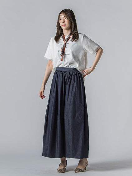 【WEB限定】チュールレイヤードロゴカットソー≪手洗い可能≫