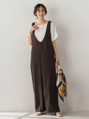 Uネックオールインワン