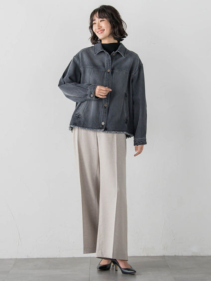 【大きいサイズ】リネンライクオックスパンツ