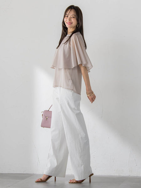 トリコットシフォンカットソー